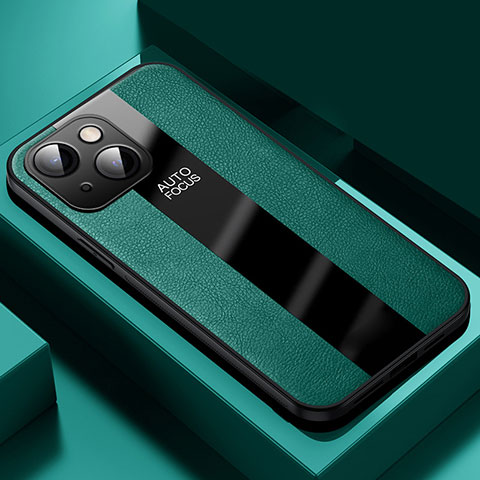 Custodia Silicone Morbida In Pelle Cover S04 per Apple iPhone 13 Mini Verde