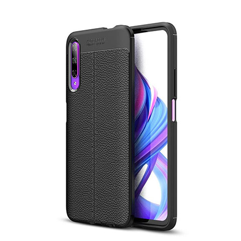 Custodia Silicone Morbida In Pelle Cover S04 per Huawei Honor 9X Pro Nero