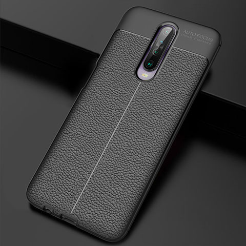 Custodia Silicone Morbida In Pelle Cover S04 per Xiaomi Redmi K30 5G Nero