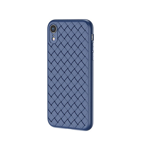 Custodia Silicone Morbida In Pelle Cover S05 per Apple iPhone XR Blu