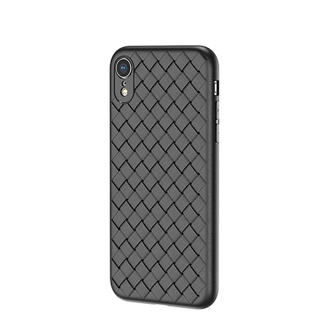 Custodia Silicone Morbida In Pelle Cover S05 per Apple iPhone XR Nero