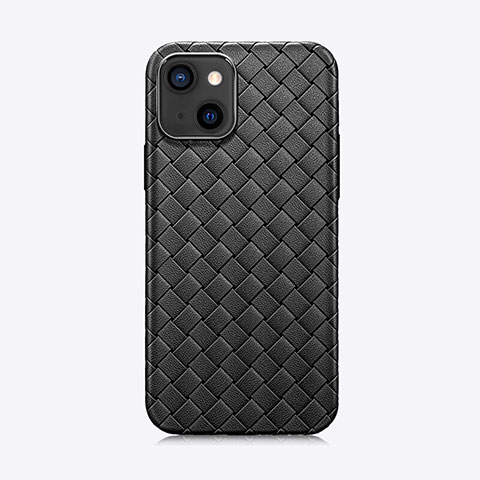 Custodia Silicone Morbida In Pelle Cover S06 per Apple iPhone 14 Nero