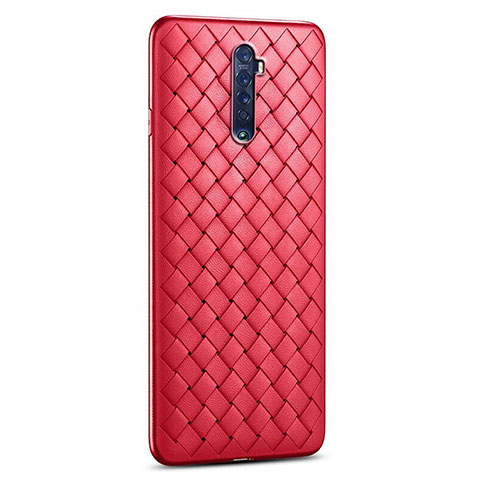 Custodia Silicone Morbida In Pelle Cover S06 per Oppo Reno2 Rosso