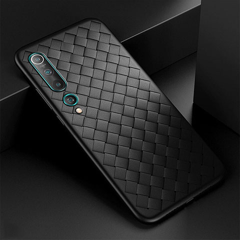 Custodia Silicone Morbida In Pelle Cover S06 per Xiaomi Mi 10 Nero