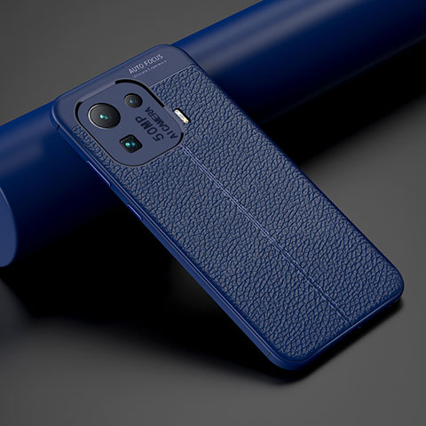 Custodia Silicone Morbida In Pelle Cover S07 per Xiaomi Mi 11 Pro 5G Blu