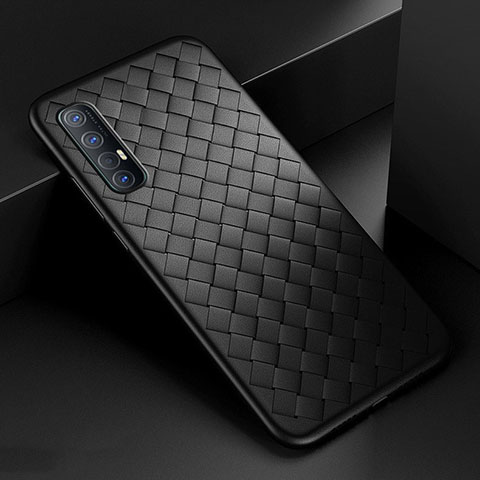 Custodia Silicone Morbida In Pelle Cover S08 per Oppo Find X2 Neo Nero