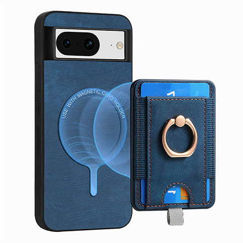 Custodia Silicone Morbida In Pelle Cover SD1 per Google Pixel 8 5G Blu