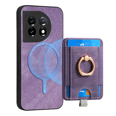 Custodia Silicone Morbida In Pelle Cover SD1 per OnePlus 11 5G Lavanda