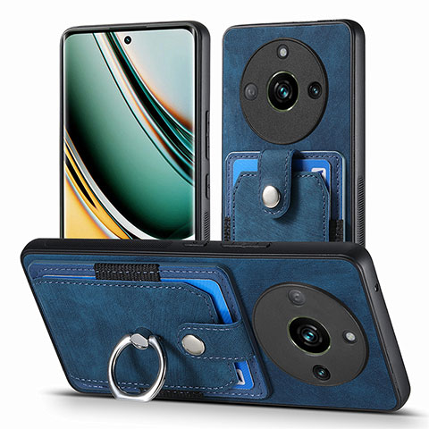 Custodia Silicone Morbida In Pelle Cover SD1 per Realme 11 Pro+ Plus 5G Blu