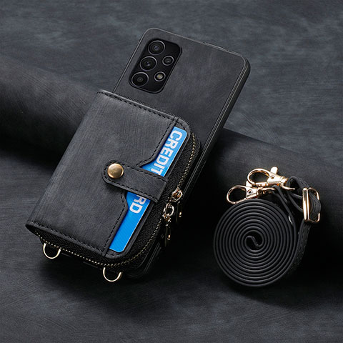 Custodia Silicone Morbida In Pelle Cover SD1 per Samsung Galaxy A32 5G Nero