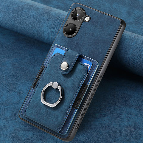 Custodia Silicone Morbida In Pelle Cover SD2 per Realme 10 4G Blu
