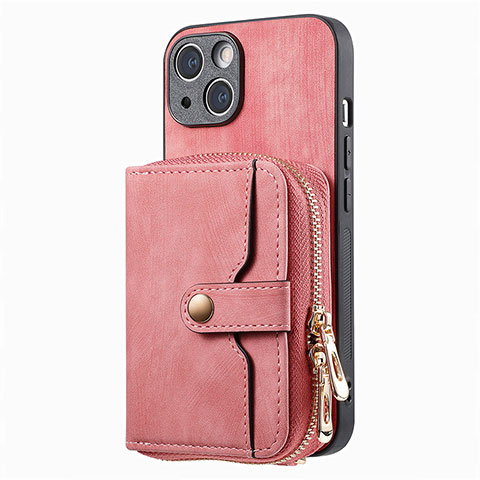 Custodia Silicone Morbida In Pelle Cover SD3 per Apple iPhone 14 Plus Rosa