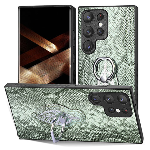 Custodia Silicone Morbida In Pelle Cover SD4 per Samsung Galaxy S24 Ultra 5G Verde