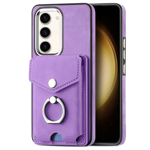 Custodia Silicone Morbida In Pelle Cover SD7 per Samsung Galaxy S23 Plus 5G Lavanda