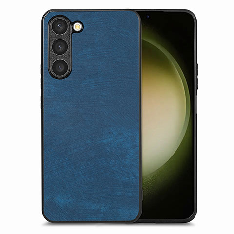 Custodia Silicone Morbida In Pelle Cover SD8 per Samsung Galaxy S22 Plus 5G Blu