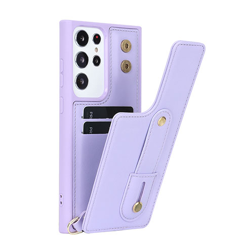 Custodia Silicone Morbida In Pelle Cover SY1 per Samsung Galaxy S23 Ultra 5G Viola