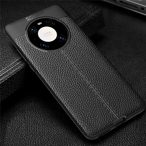 Custodia Silicone Morbida In Pelle Cover U01 per Huawei Mate 40E 5G Nero