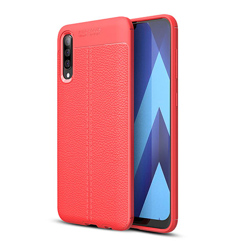 Custodia Silicone Morbida In Pelle Cover WL1 per Samsung Galaxy A70 Rosso