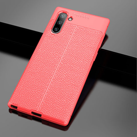 Custodia Silicone Morbida In Pelle Cover WL1 per Samsung Galaxy Note 10 5G Rosso