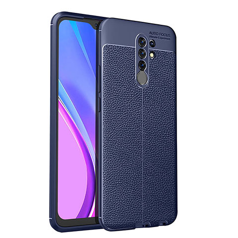 Custodia Silicone Morbida In Pelle Cover WL1 per Xiaomi Redmi 9 Prime India Blu