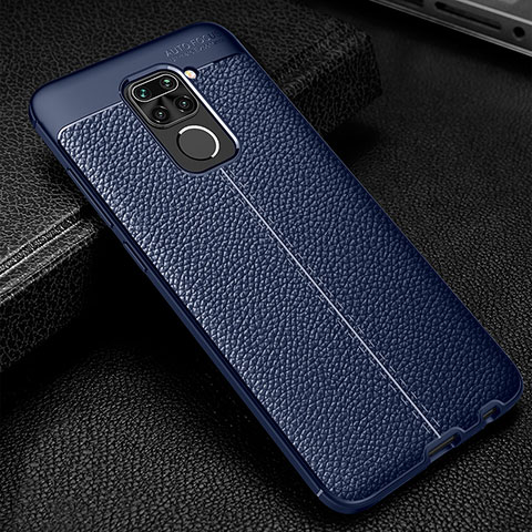 Custodia Silicone Morbida In Pelle Cover WL1 per Xiaomi Redmi Note 9 Blu