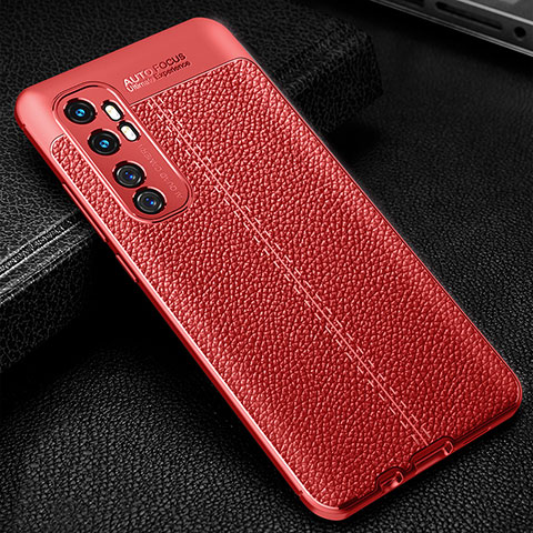 Custodia Silicone Morbida In Pelle Cover WL2 per Xiaomi Mi Note 10 Lite Rosso