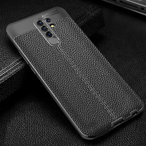 Custodia Silicone Morbida In Pelle Cover WL2 per Xiaomi Redmi 9 Prime India Nero