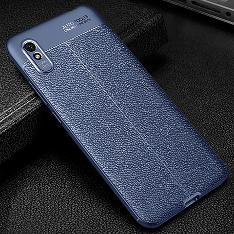 Custodia Silicone Morbida In Pelle Cover WL2 per Xiaomi Redmi 9A Blu