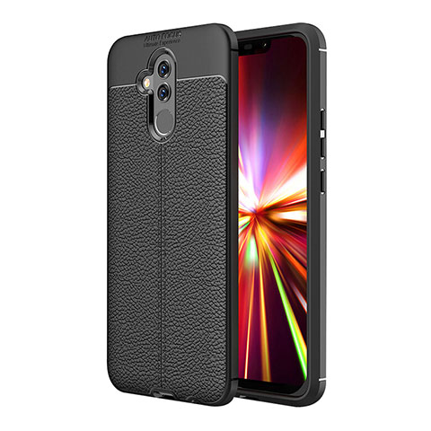 Custodia Silicone Morbida In Pelle Q01 per Huawei Mate 20 Lite Nero