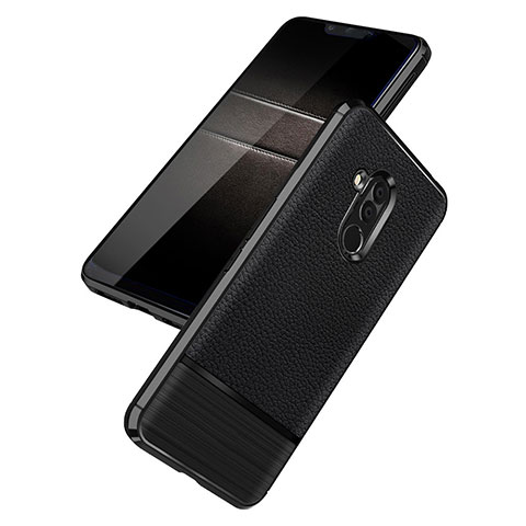 Custodia Silicone Morbida In Pelle W01 per Huawei Mate 20 Lite Nero