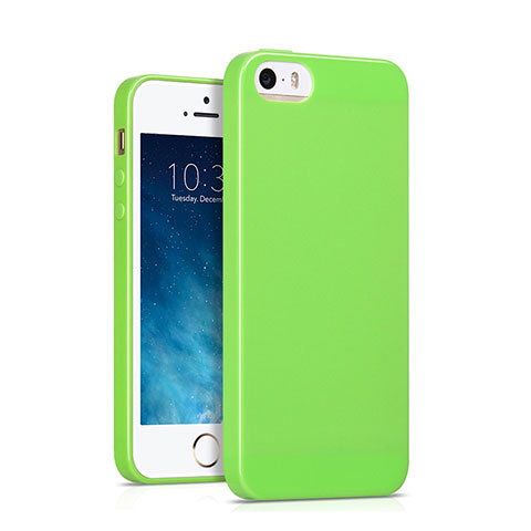 Custodia Silicone Morbida Lucido per Apple iPhone 5S Verde