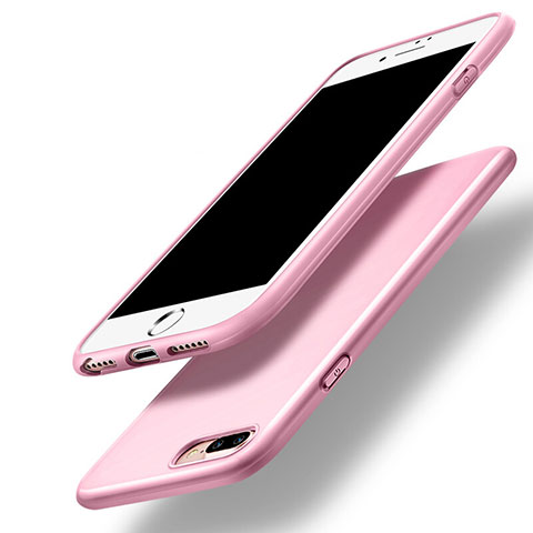 Custodia Silicone Morbida Lucido per Apple iPhone 8 Plus Rosa