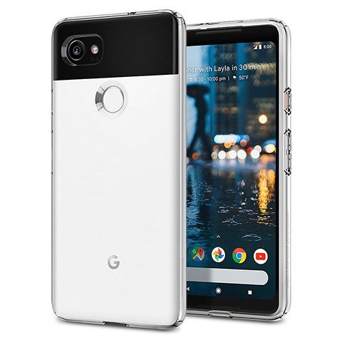 Custodia Silicone Morbida Lucido per Google Pixel 2 XL Bianco