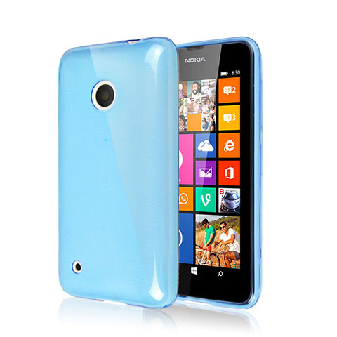 Custodia Silicone Morbida Lucido per Nokia Lumia 530 Cielo Blu