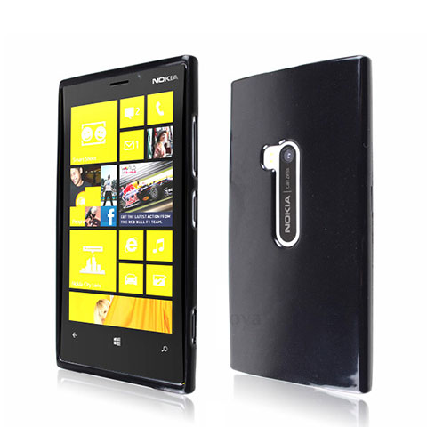 Custodia Silicone Morbida Lucido per Nokia Lumia 920 Nero