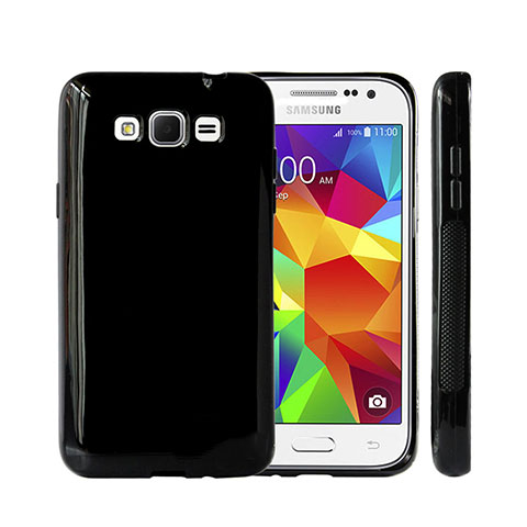 Custodia Silicone Morbida Lucido per Samsung Galaxy Grand 3 G7200 Nero