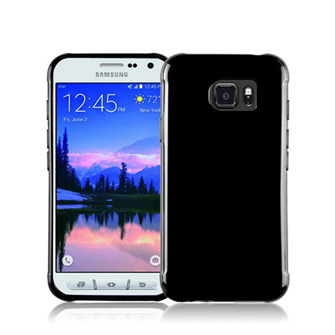 Custodia Silicone Morbida Lucido per Samsung Galaxy S7 Active G891A Nero