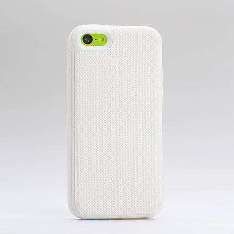 Custodia Silicone Morbida Punti per Apple iPhone 5C Bianco