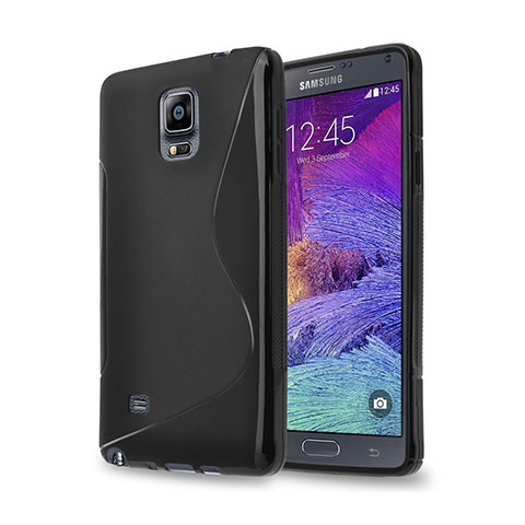 Custodia Silicone Morbida S-Line per Samsung Galaxy Note 4 Duos N9100 Dual SIM Nero