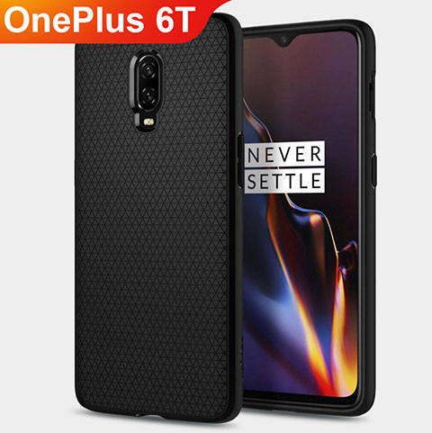 Custodia Silicone Morbida Spigato B02 per OnePlus 6T Nero