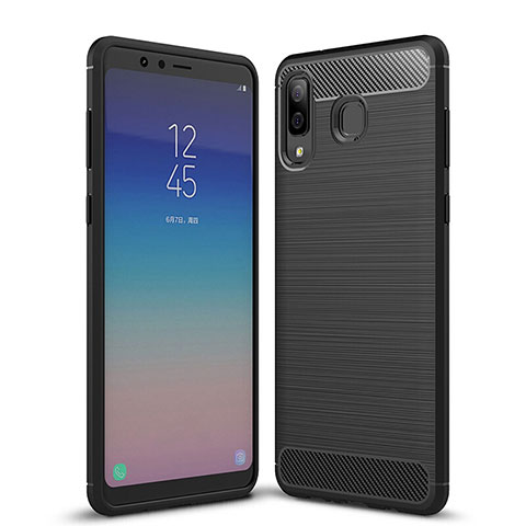 Custodia Silicone Morbida Spigato per Samsung Galaxy A8 Star Nero