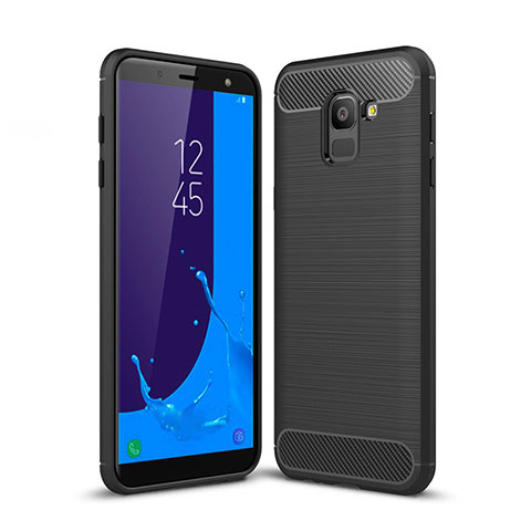 Custodia Silicone Morbida Spigato per Samsung Galaxy J6 (2018) J600F Nero