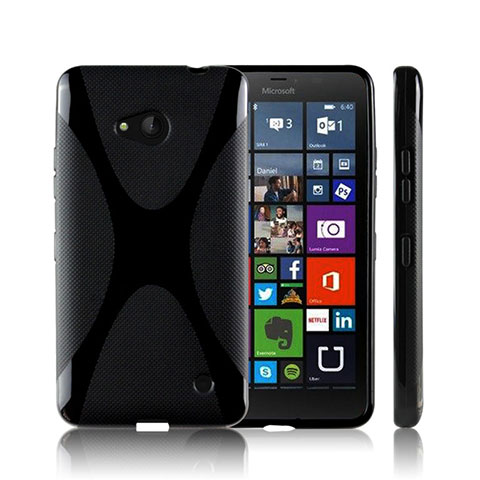 Custodia Silicone Morbida X-Line per Microsoft Lumia 640 Nero