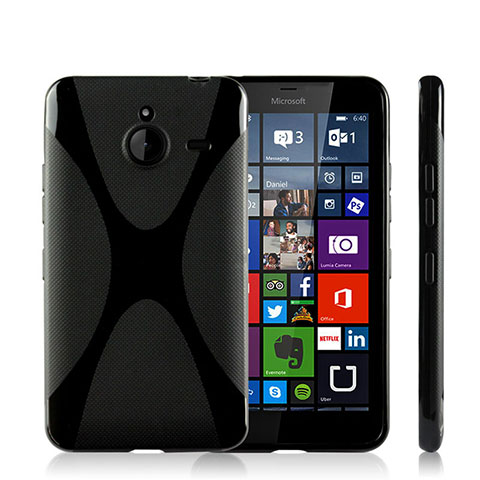 Custodia Silicone Morbida X-Line per Microsoft Lumia 640 XL Lte Nero
