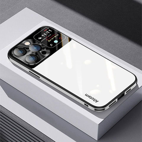 Custodia Silicone Specchio Laterale Cover AT1 per Apple iPhone 14 Pro Bianco