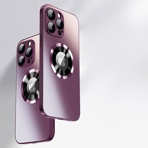 Custodia Silicone Specchio Laterale Cover con Mag-Safe Magnetic per Apple iPhone 13 Pro Max Rosso Rosa