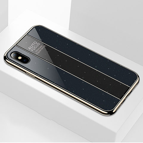 Custodia Silicone Specchio Laterale Cover M01 per Apple iPhone X Nero