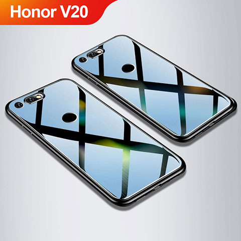 Custodia Silicone Specchio Laterale Cover M01 per Huawei Honor V20 Nero