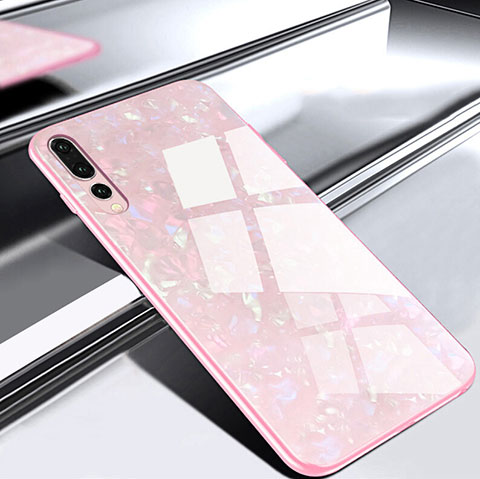 Custodia Silicone Specchio Laterale Cover M01 per Huawei P20 Pro Rosa