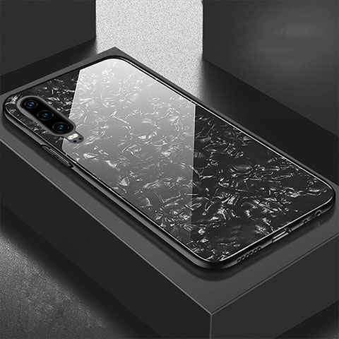 Custodia Silicone Specchio Laterale Cover M01 per Huawei P30 Nero